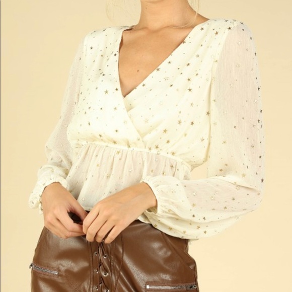 Wild Honey Tops - Star Long sleeve Blouse (New) 💫